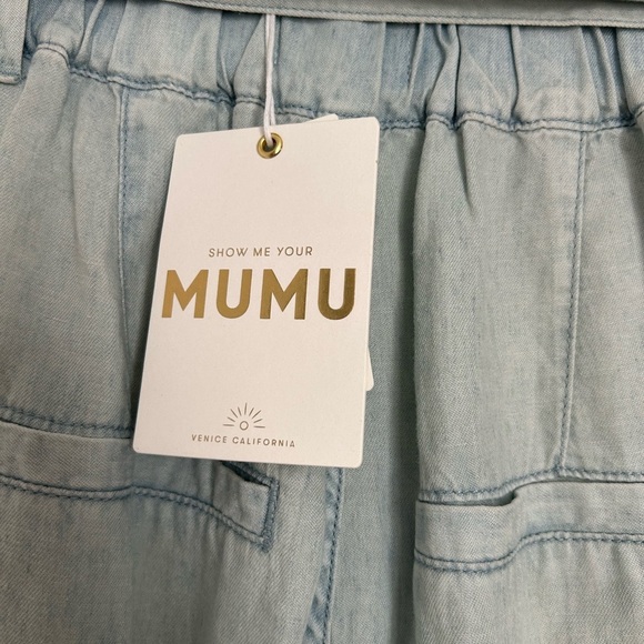 Show Me Your Mumu Lasso Anchor Chambray Wide Leg Pants  size 26 NWT - Picture 12 of 15
